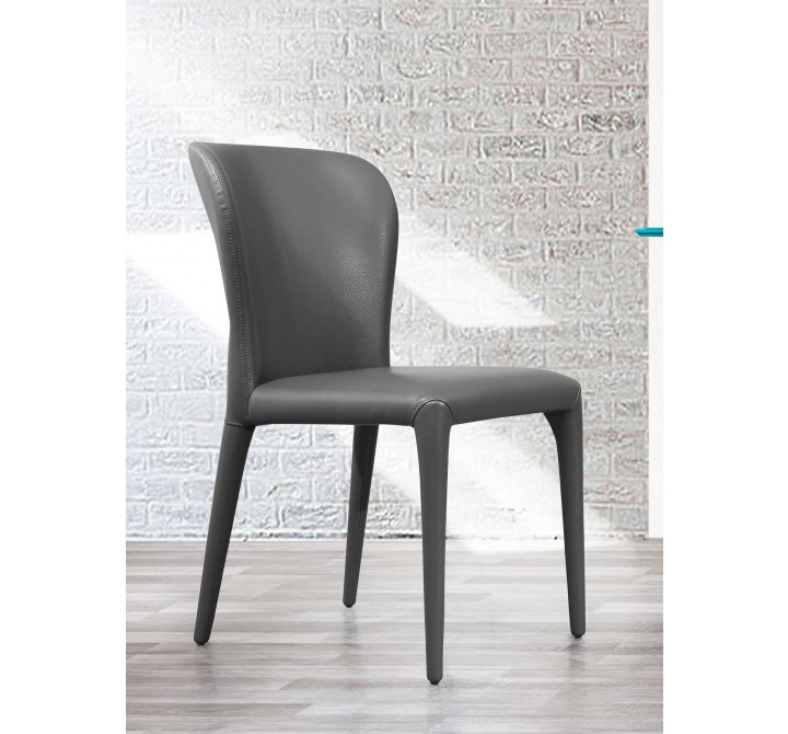 Whiteline Modern Living Hazel Dining Chair With Gray Faux Leather - Lifestyle