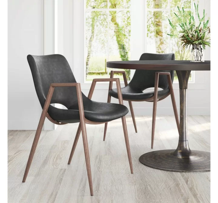 Desi Dining Chair Black & Walnut - Lifestyle 2