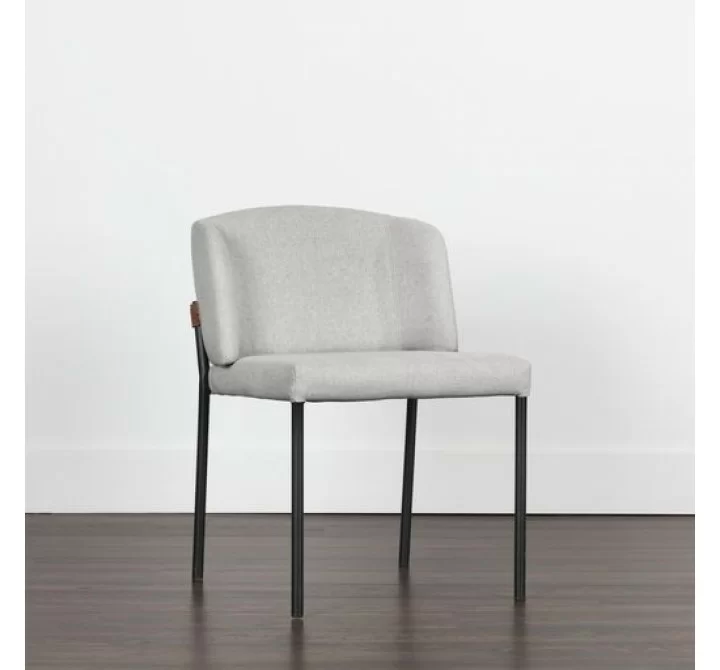 Sunpan Pearce Dining Chair Light Grey-Bravo Cognac - Front Side Angle