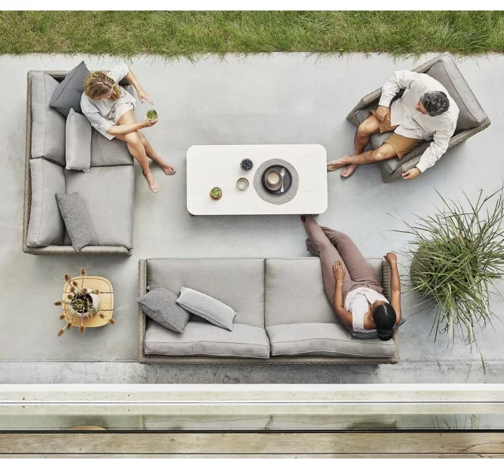 Cane-Line Diamond Lounge Chair Soft Rope Incl. Cushion Set Top VIew