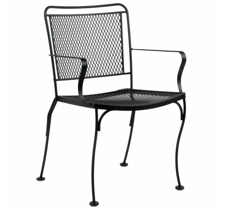 Woodard Constantine Dining Arm Chair With Optional Cushion - Stackable
