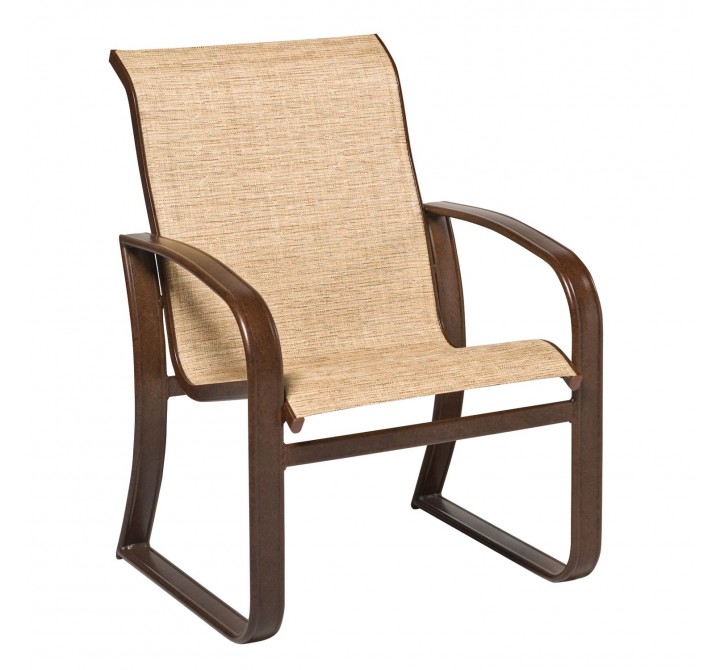 Woodard Cayman Isle Sling Dining Armchair - Angled