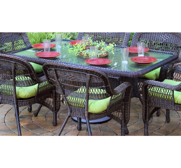Tortuga Outdoor Portside Resin 66" Wicker Rectangular Dining Table