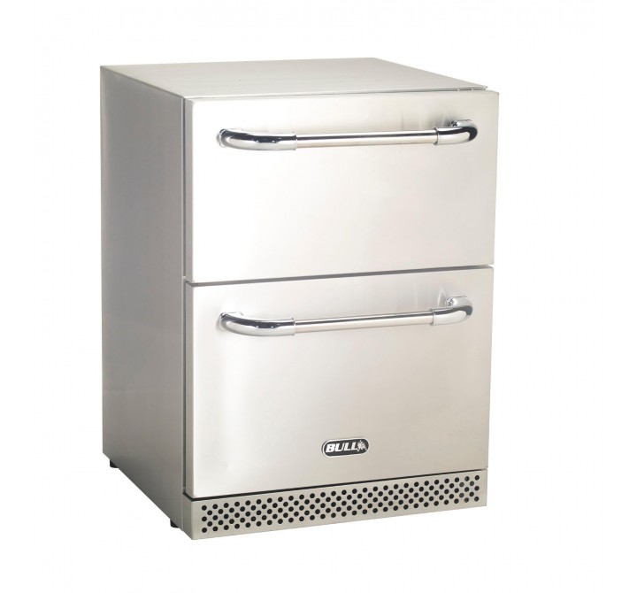 Bull BBQ Premium Double Drawer Refrigerator - Angled and Closed