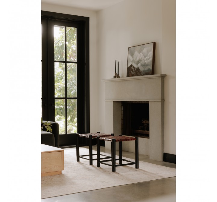 Moe's Home Collection Selby Stool Burgandy - Lifestyle