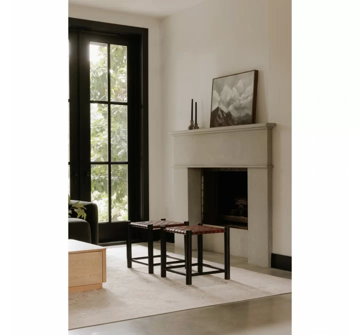 Moe's Home Collection Selby Stool Burgandy - Lifestyle