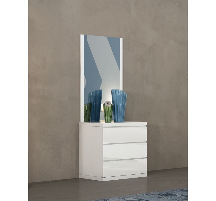 Anna Dresser Single High Gloss White Full Extension Drawers - Lifestyle 2