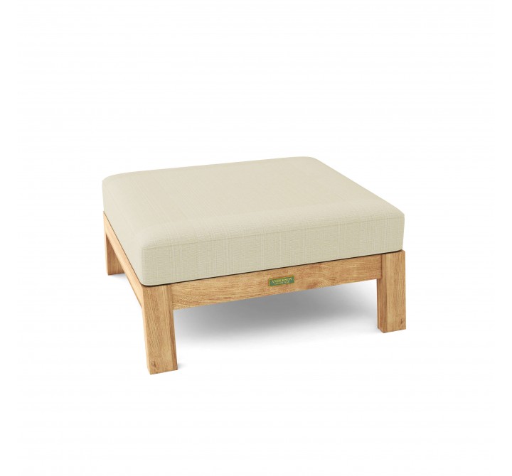 Anderson Teak Palermo Ottoman - Antique Beige - Angled