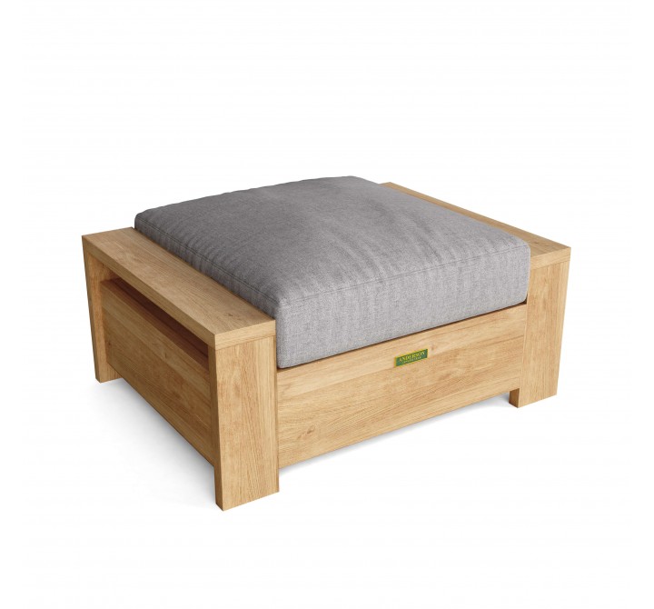 Anderson Teak Madera Ottoman - Grey - Angled