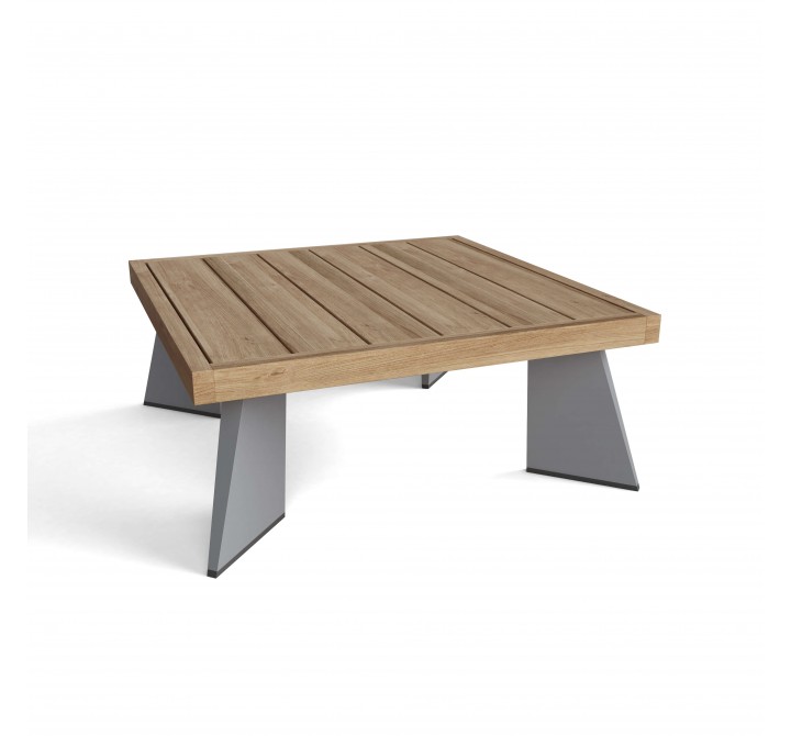 Anderson Teak Oxford Platform Corner Table Side View