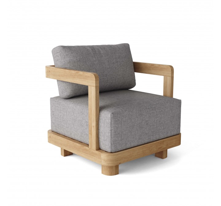 Anderson Teak Granada Deep Seating Armchair - Grey - Angled View