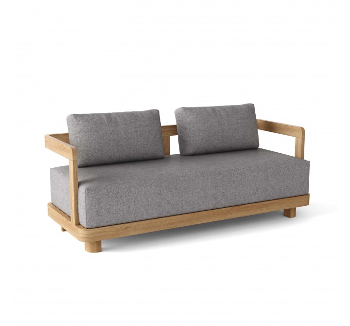 Anderson Teak Granada Deep Seating Loveseat - Grey - Angled View
