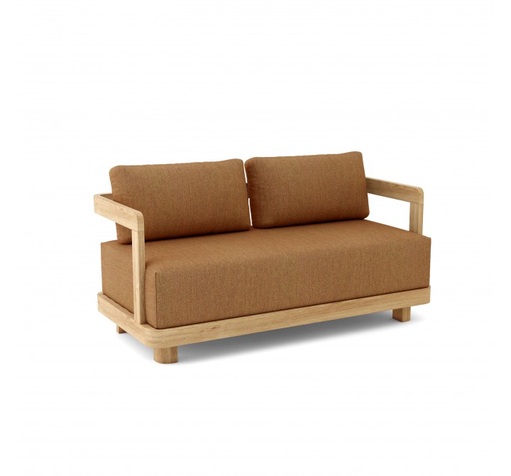 Anderson Teak Granada Deep Seating Loveseat - Teak - Angled View