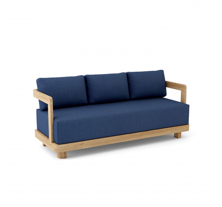 Anderson Teak Granada Deep Seating Sofa - Navy - Angled