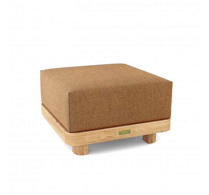 Anderson Teak Granada Ottoman - Natural - Angled