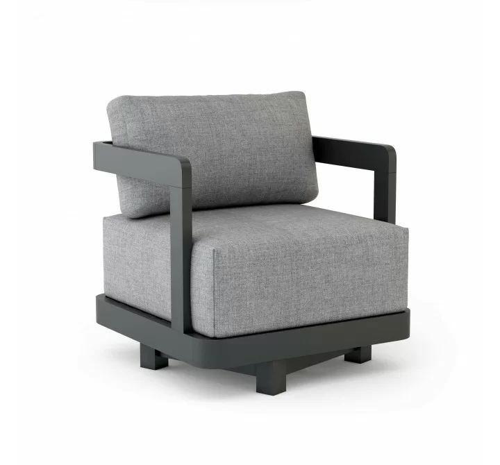 Anderson Teak Granada Deep Seating Aluminum Swivel Armchair 