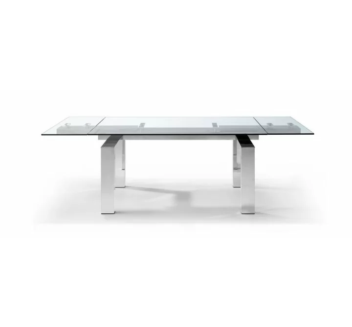 Cuatro Extendable Dining Table With Aluminum Plates - Front and Extended