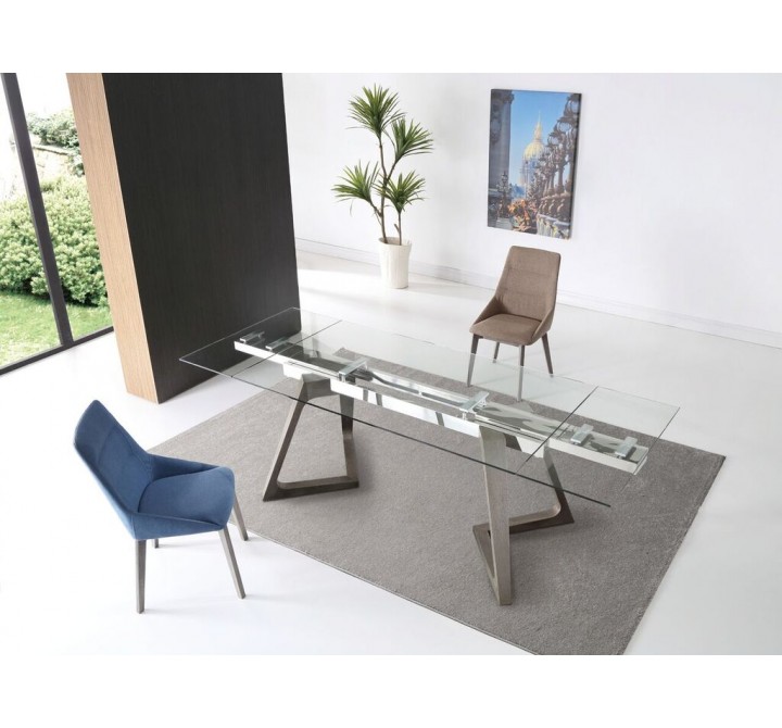 Delta Extendable Dining Table - Grey - Lifestyle