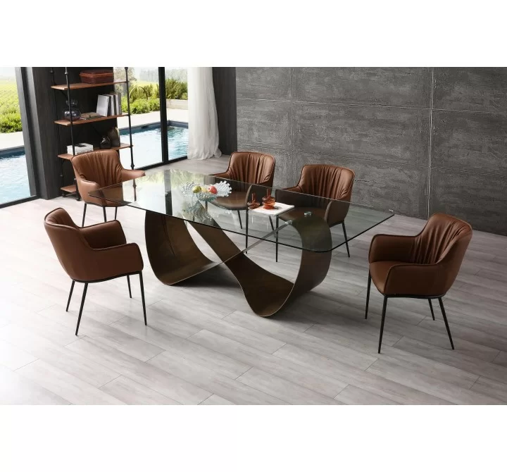 Tiffany Dining Table in Bronze- Lifestyle