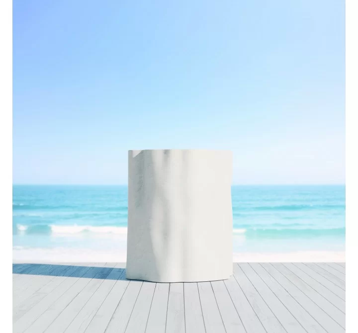 Azzurro Living Daintree Side Table With Bone Concrete Frame And Bone Concrete - Lifestyle