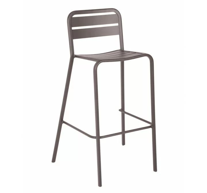 Stacking Barstool Powdered Coated Aluminum - Black/Earth