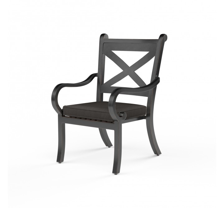 Monterey Swivel Dining Chair in Spectrum Carbon w/ Self Welt - Front Side Angle