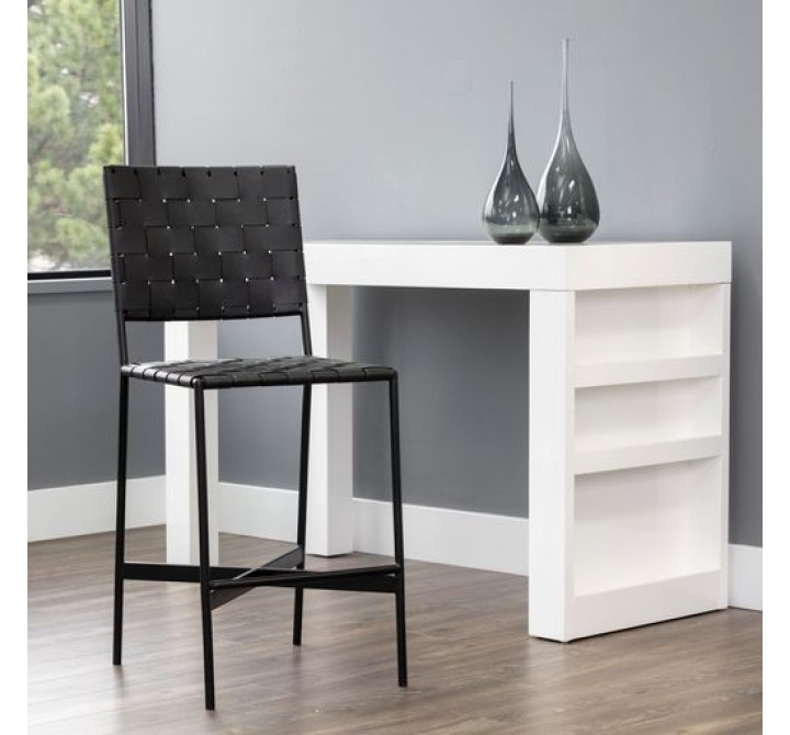 Sunpan Omari Counter Stool Black Leather - Lifestyle