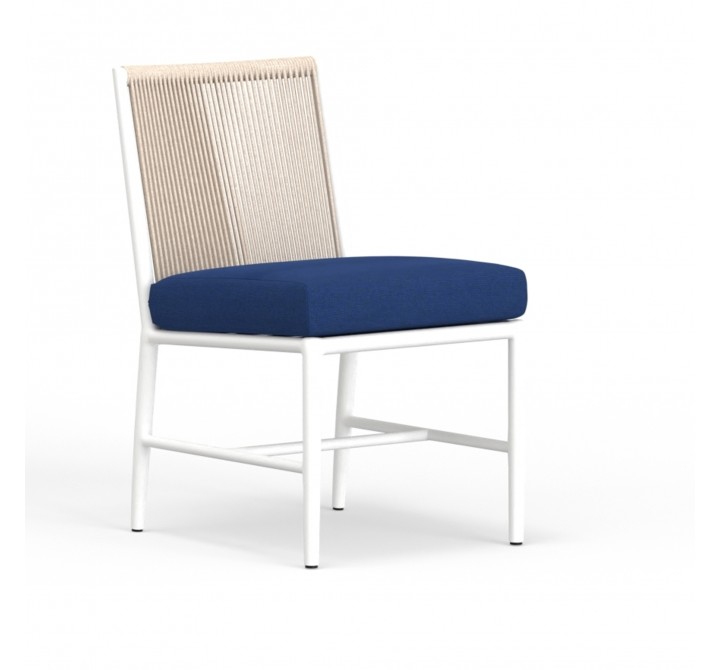 Sabbia Armless Dining Chair in Echo Midnight, No Welt - Front Side Angle