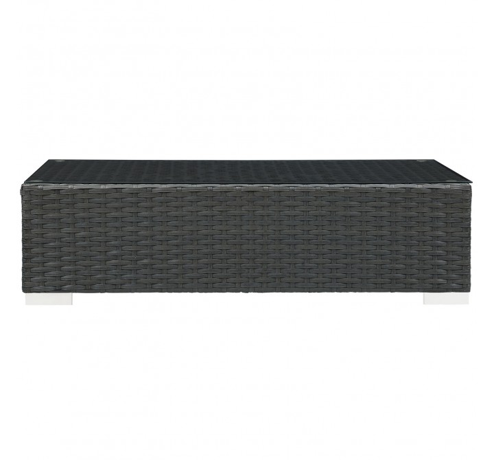 Modway Sojourn Outdoor Patio Coffee Table - Chocolate - Front Angle