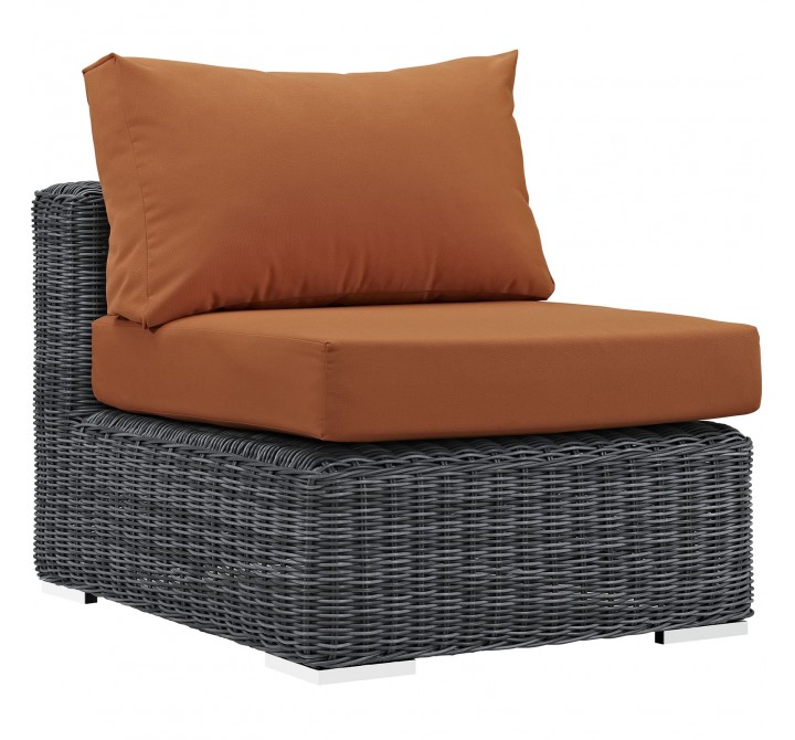 Modway Summon Outdoor Patio Sunbrella® Armless - Front Side Angle