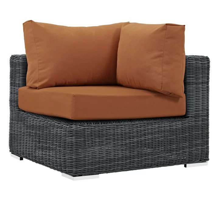 Modway Summon Outdoor Patio Sunbrella® Corner - Canvas Tuscan - Front Angle