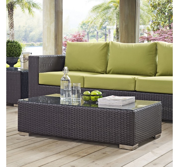 Modway Convene Outdoor Patio Coffee Table - Espresso - Lifestyle