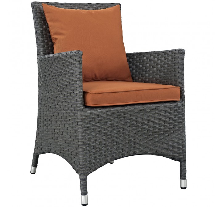 Modway Sojourn Dining Outdoor Patio Sunbrella® Armchair in Canvas Tuscan - Front Side Angle