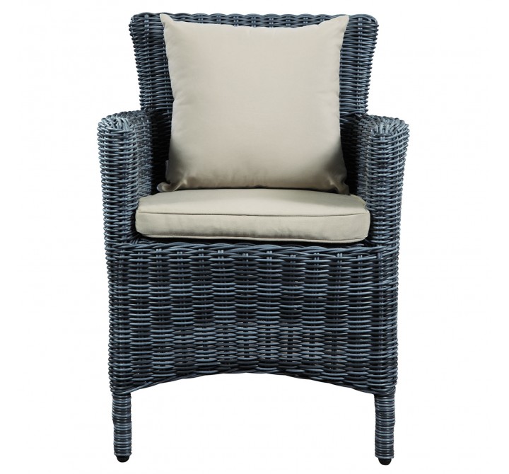 Modway Summon Dining Outdoor Patio Sunbrella® Armchair in Antique Canvas Beige  - Front Angle