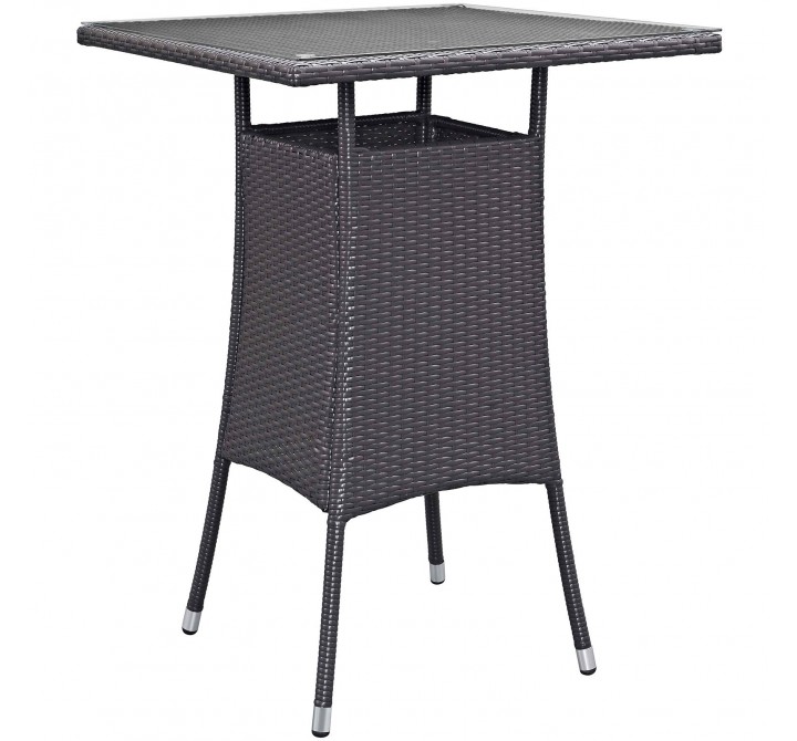 Modway Convene Outdoor Patio Bar Table - Espresso in Small - Front Side Angle