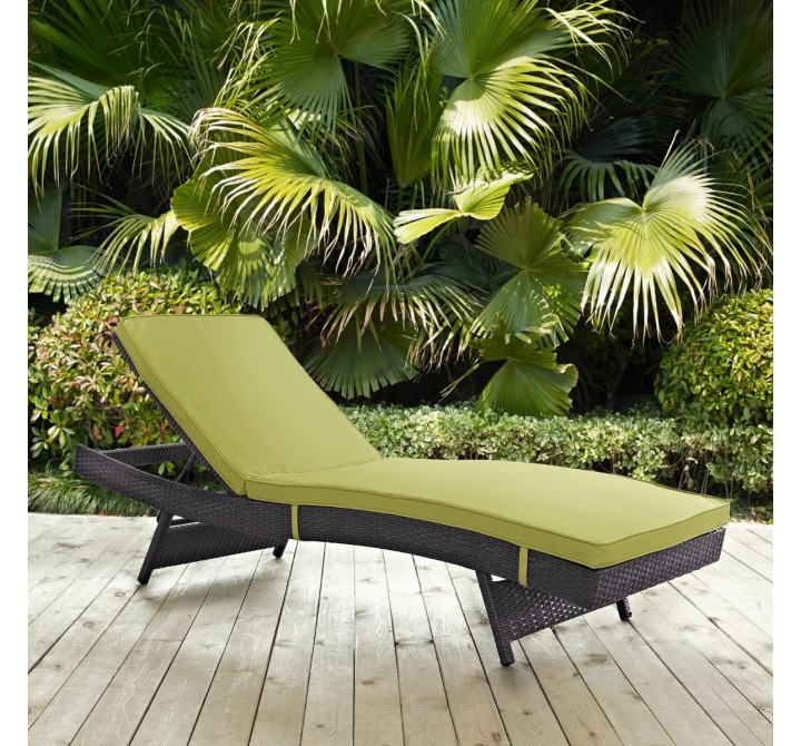 Modway Convene Outdoor Patio Chaise in Espresso Peridot - Lifestyle