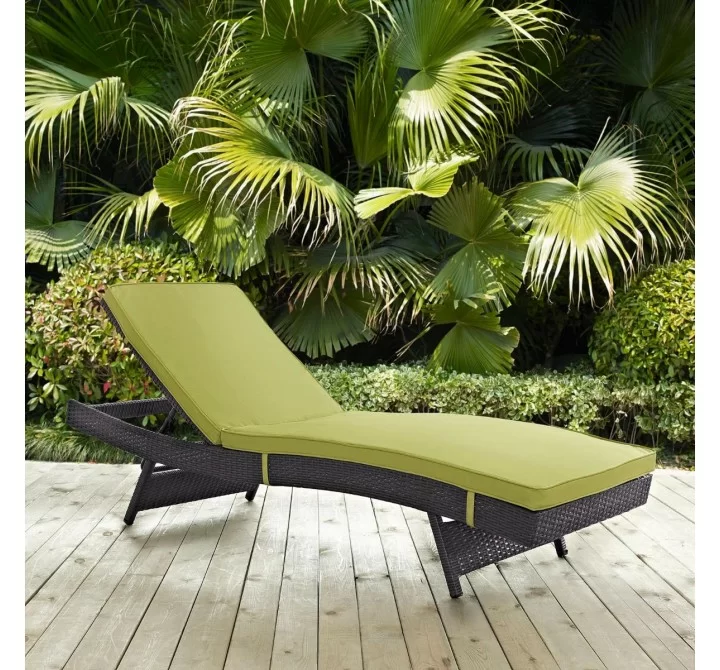 Modway Convene Outdoor Patio Chaise in Espresso Peridot - Lifestyle