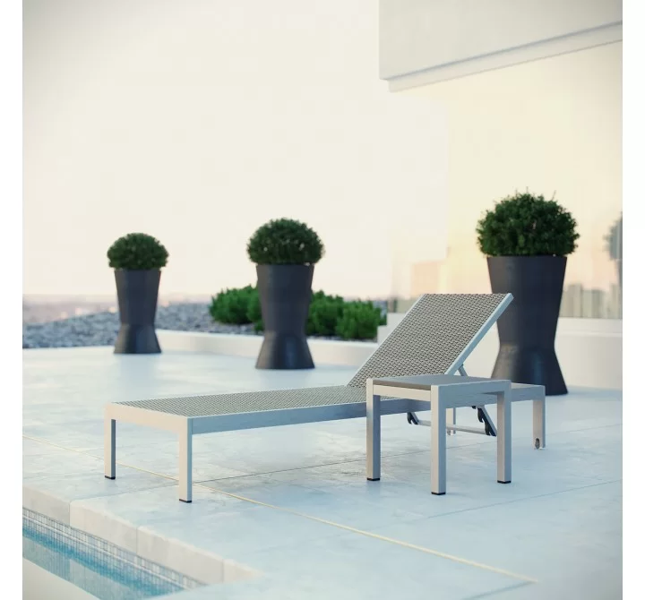 Modway Shore 2 Piece Outdoor Patio Set - Silver Gray - Lifestyle