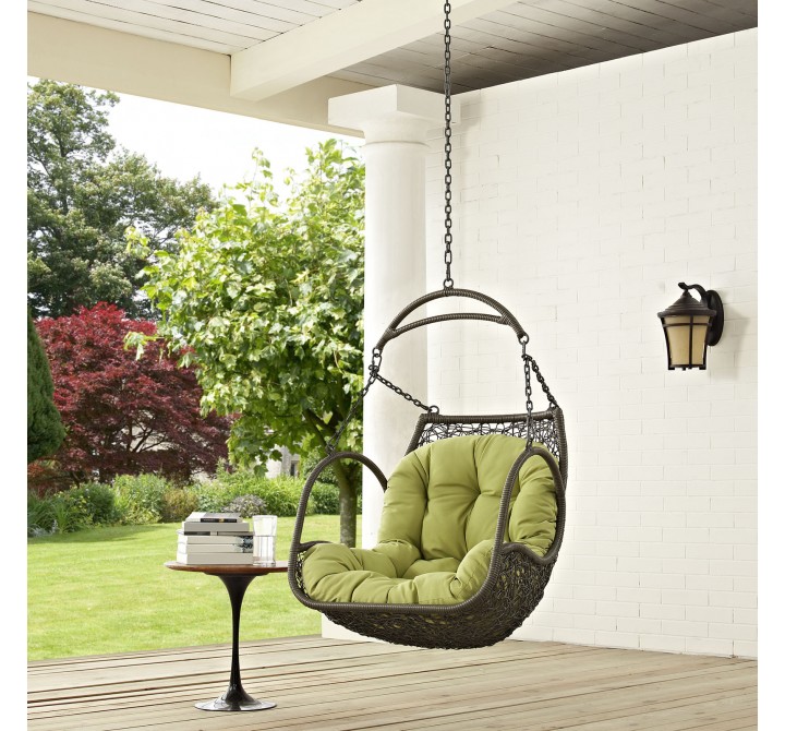 Modway Arbor Outdoor Patio Swing Chair Without Stand in Peridot - Lifestyle