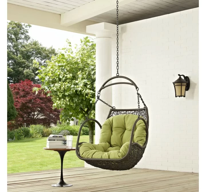 Modway Arbor Outdoor Patio Swing Chair Without Stand in Peridot - Lifestyle