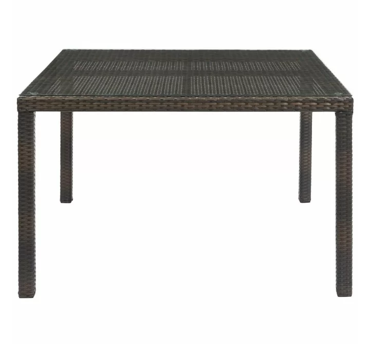 Modway Conduit 47" Outdoor Patio Wicker Rattan Dining Table - Brown - Front Angle