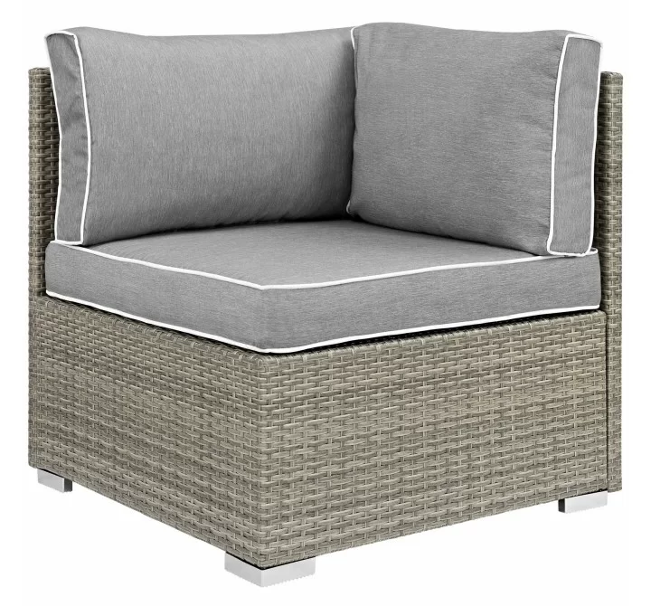 Modway Repose Outdoor Patio Corner in Light Gray Gray - Front Side Angle