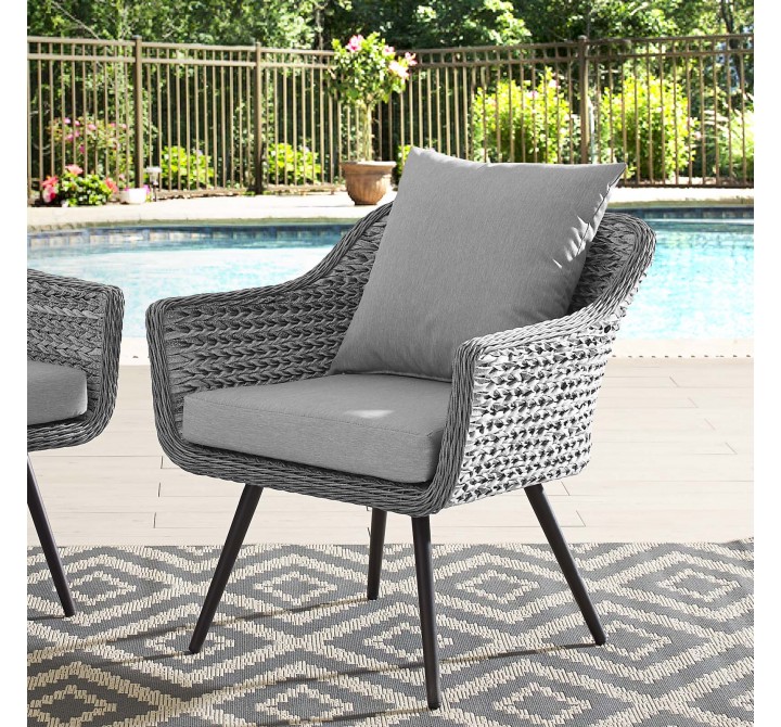 Modway Endeavor Outdoor Patio Wicker Rattan Armchair - Gray Gray - Lifestyle