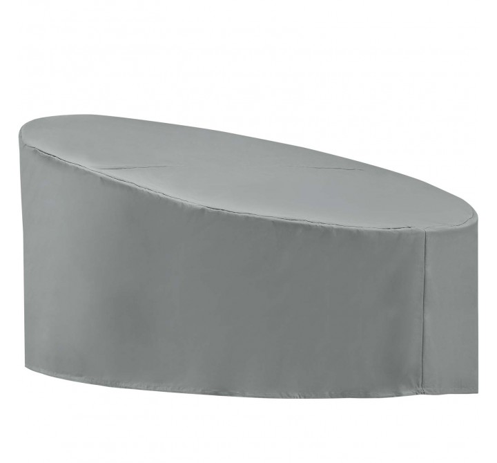 Modway Immerse Siesta and Convene Canopy Daybed Outdoor Patio Furniture Cover - Gray - Front Angle