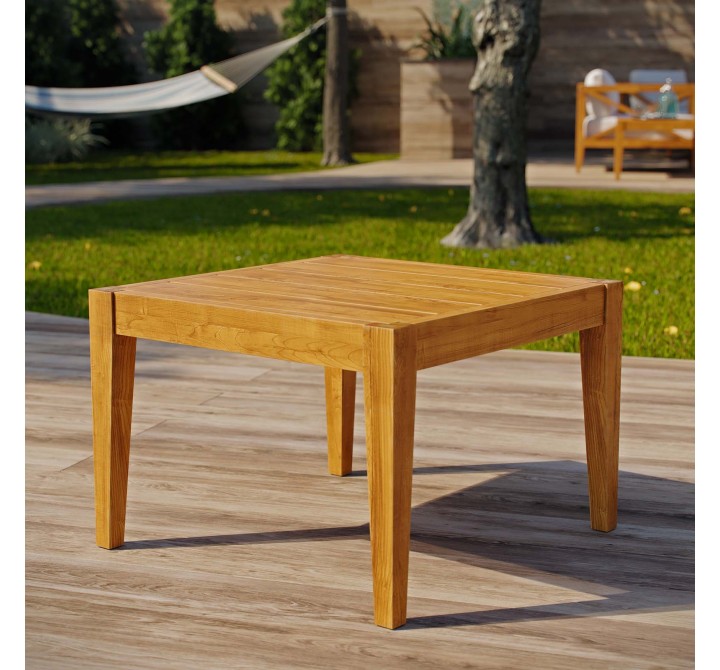 Modway Northlake Outdoor Patio Premium Grade A Teak Wood Side Table - Natural - Lifestyle