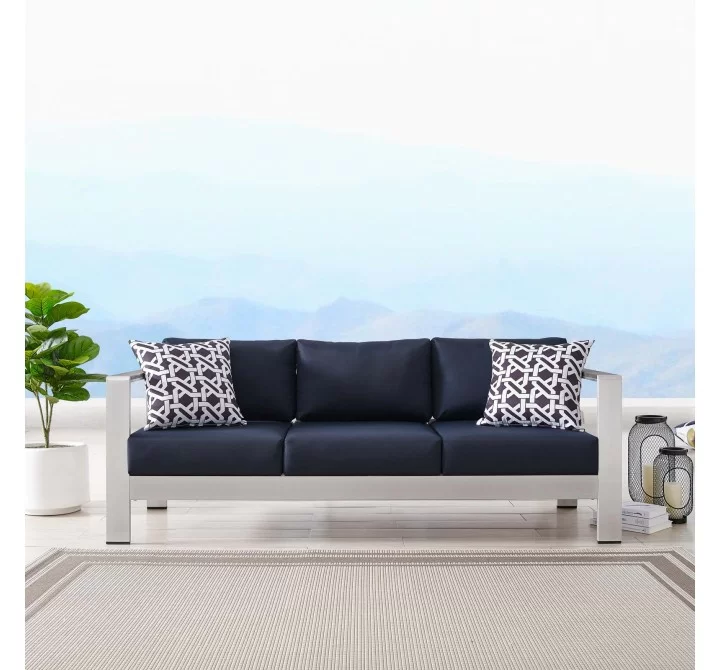 Modway Shore Outdoor Patio Aluminum Sofa - Lifestyle