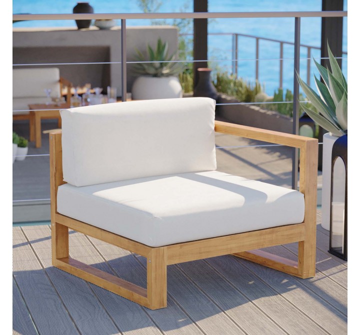Modway Upland Outdoor Patio Right-Arm Chair - Natural White - Lifestyle
