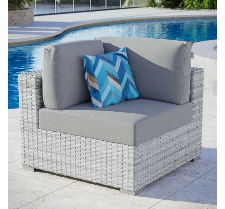 Modway Convene Outdoor Patio Corner Chair - Light Gray Gray - Lifestyle