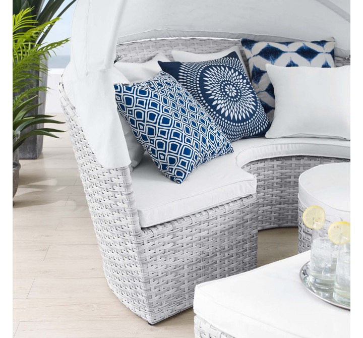 Modway Scottsdale Canopy Sunbrella® Outdoor Patio Daybed - Light Gray White - Lifestyle
