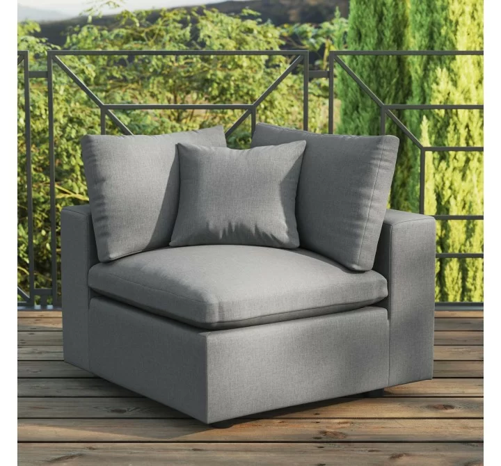 Modway Commix Overstuffed Outdoor Patio Corner Chair - Charcoal - Lifestyle